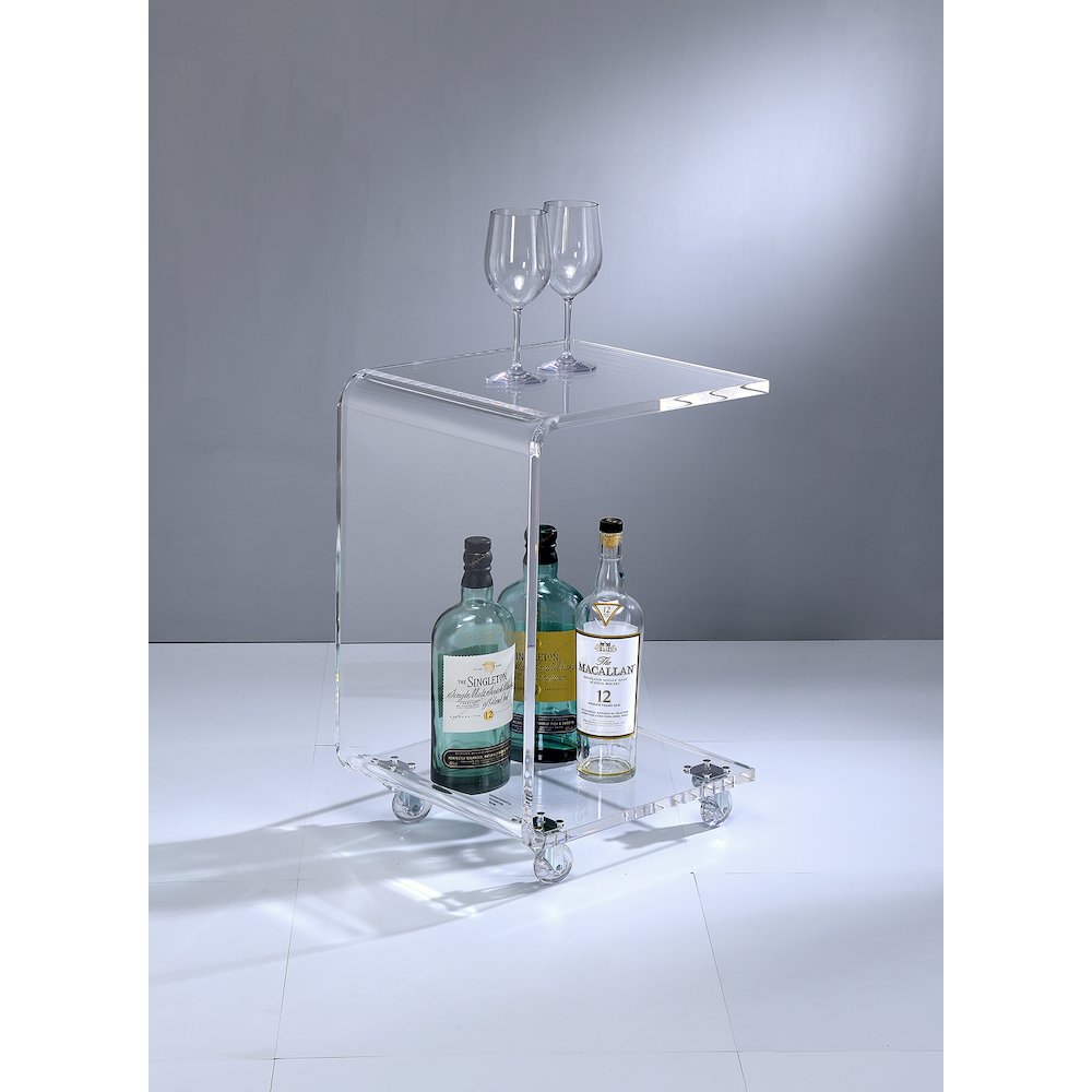 Clear Lucite Acrylic C-Shape Side Accent End Table. Picture 4