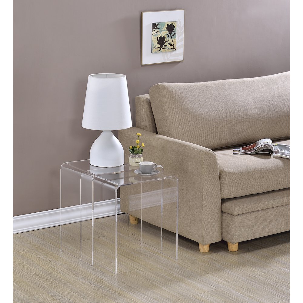 Acrylic Nesting Tables - Set of 2. Picture 2