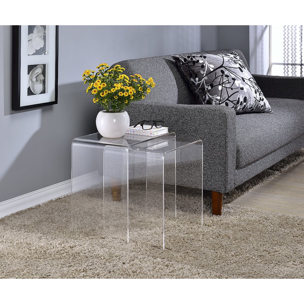Acrylic Nesting Tables - Set of 2. Picture 3