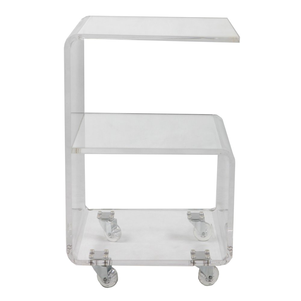 Clear Lucite Acrylic G-Shape Cantilever Accent Table. Picture 4