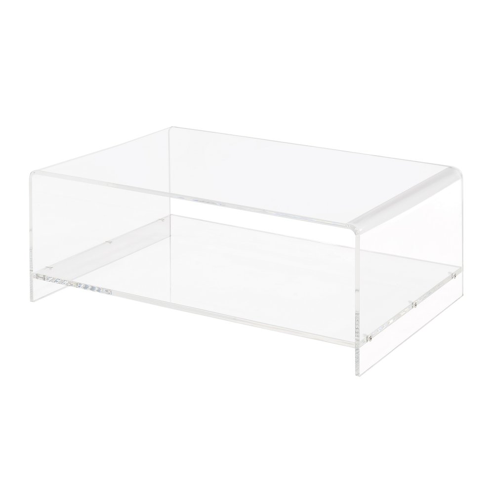 Clear Acrylic Two-Tier Lower Coffee Table Lucite Modern. Picture 1