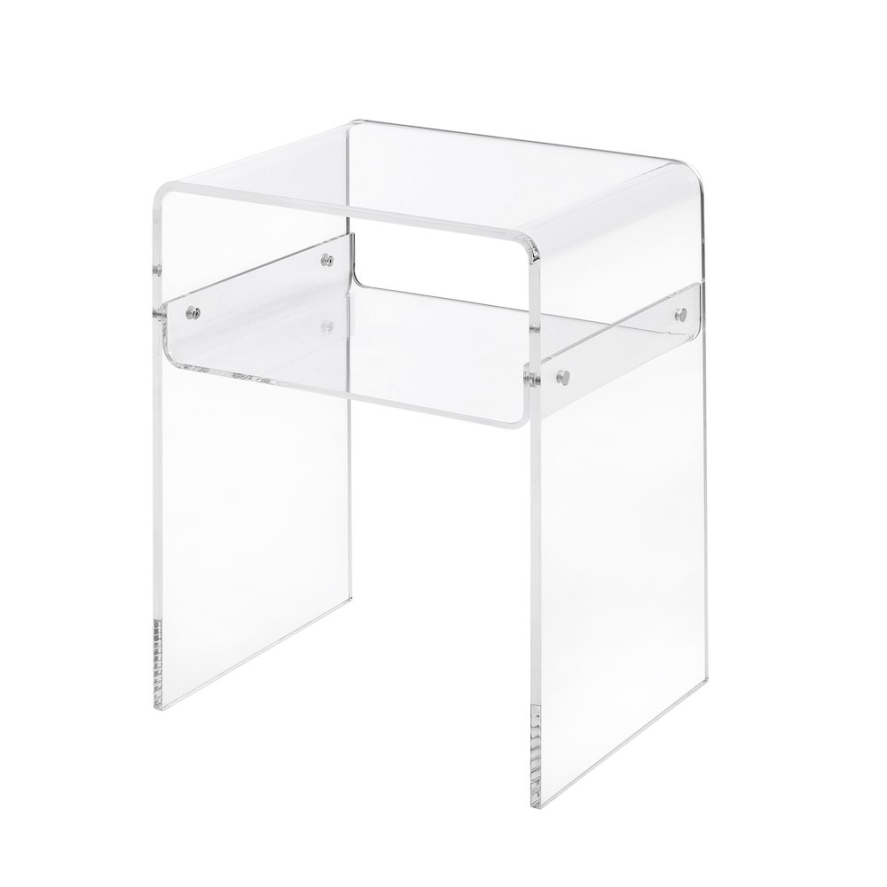 Clear Acrylic Lucite Open End Table Side Accent Piece. Picture 1