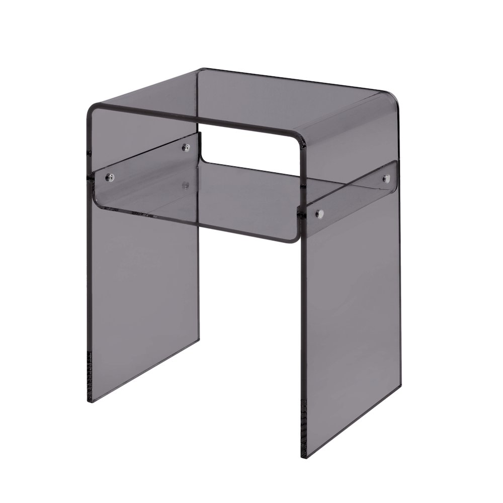 Smoke Black Lucite Acrylic End Table Dark Side Accent. Picture 1
