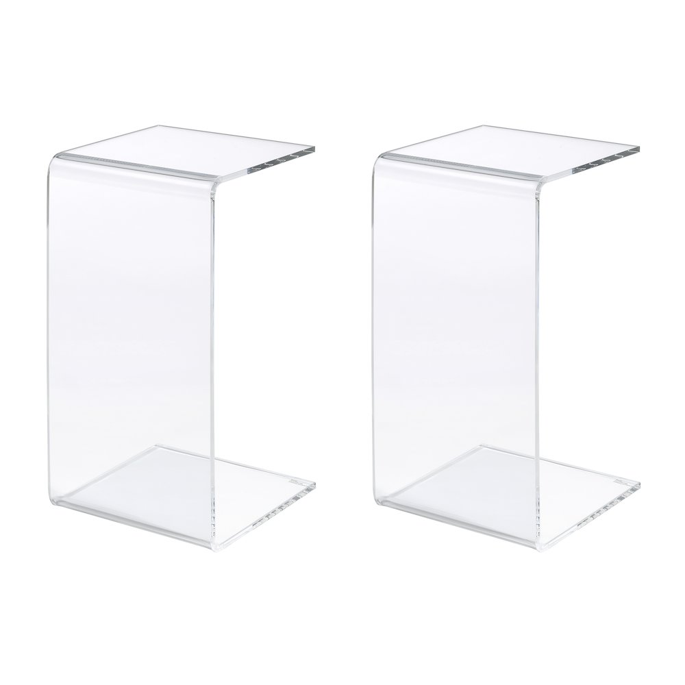 Acrylic C Shape Accent Table - Set of 2. Picture 1