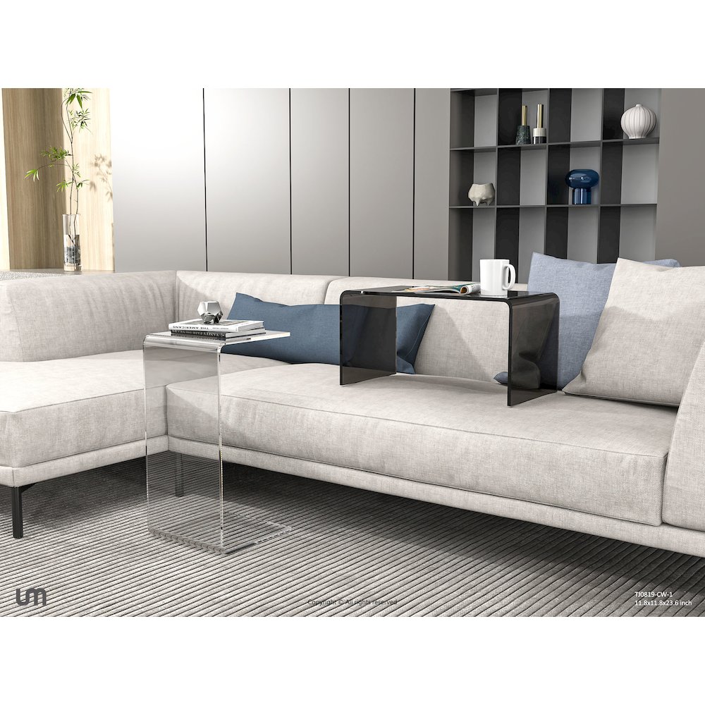 Acrylic C Shape Accent Table - Set of 2. Picture 4
