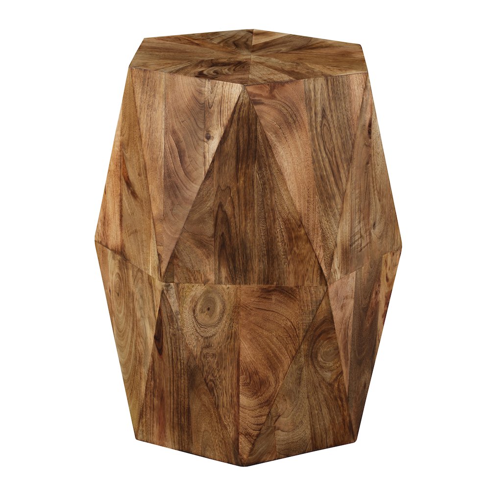 Brown Solid Acacia Wood Side Table Natural Home Accent. Picture 2