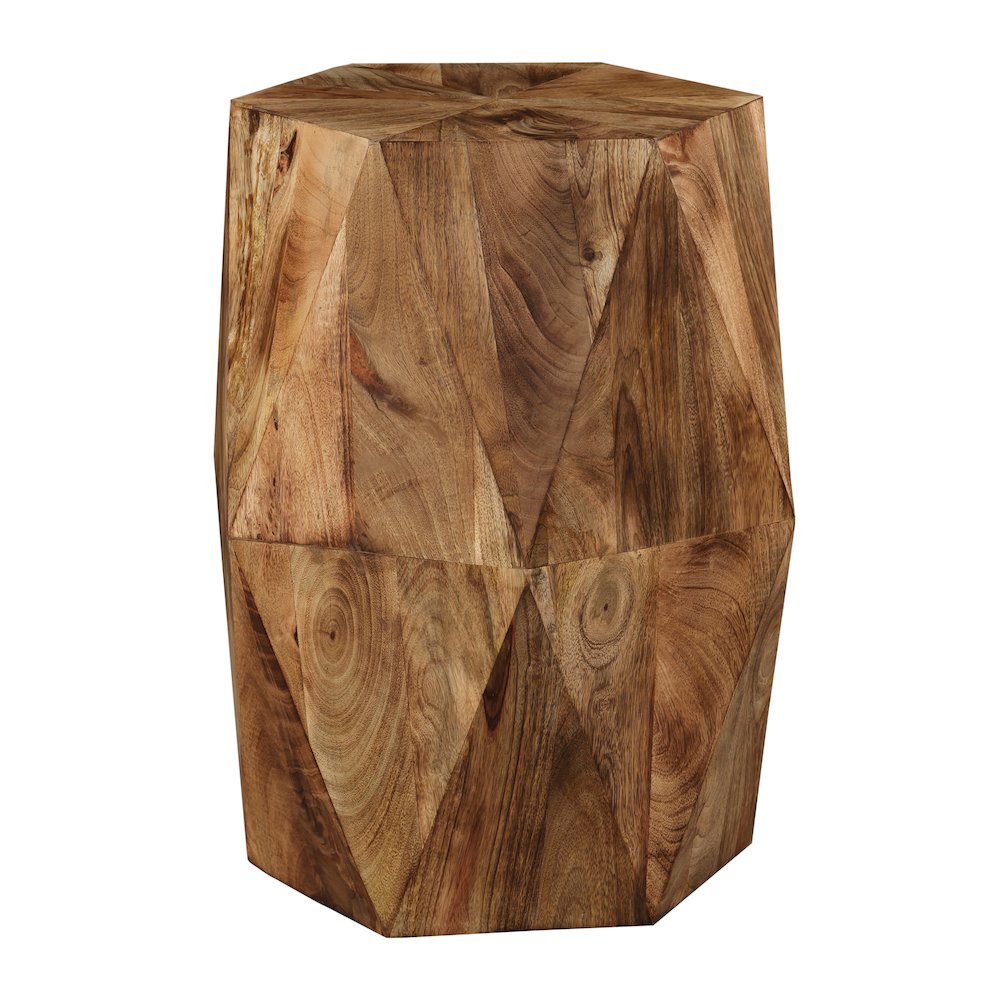 Brown Solid Acacia Wood Side Table Natural Home Accent. Picture 3