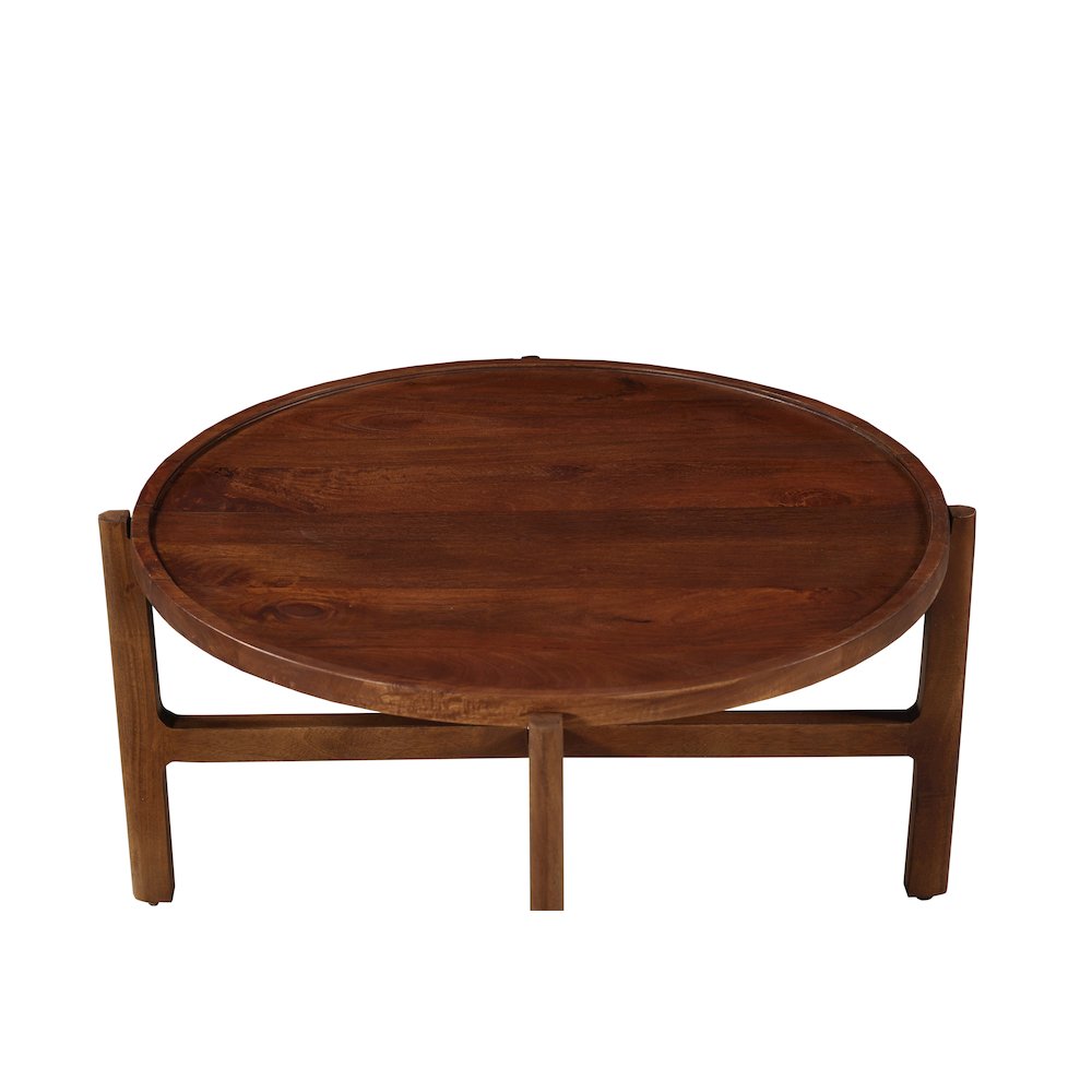 Brown Solid Mango Wood Square Low Profile Coffee Table. Picture 2