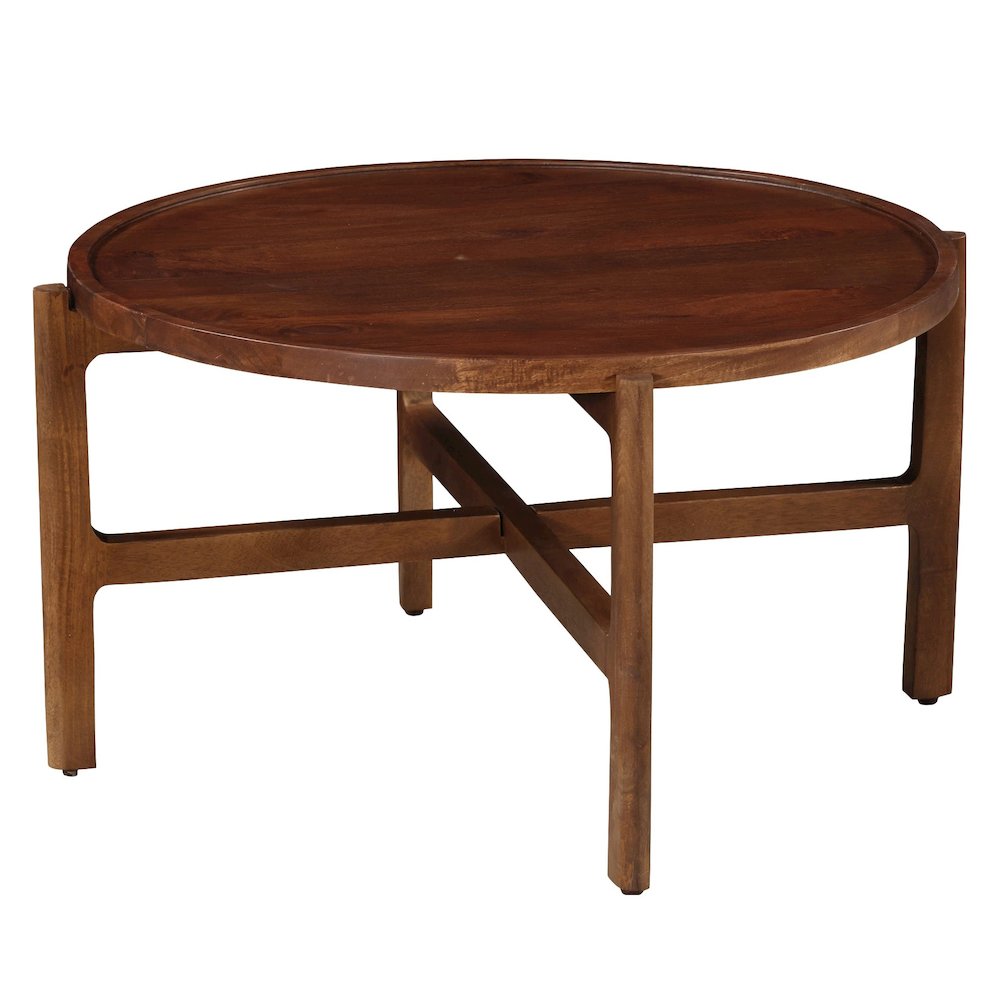 Brown Solid Mango Wood Square Low Profile Coffee Table. Picture 3