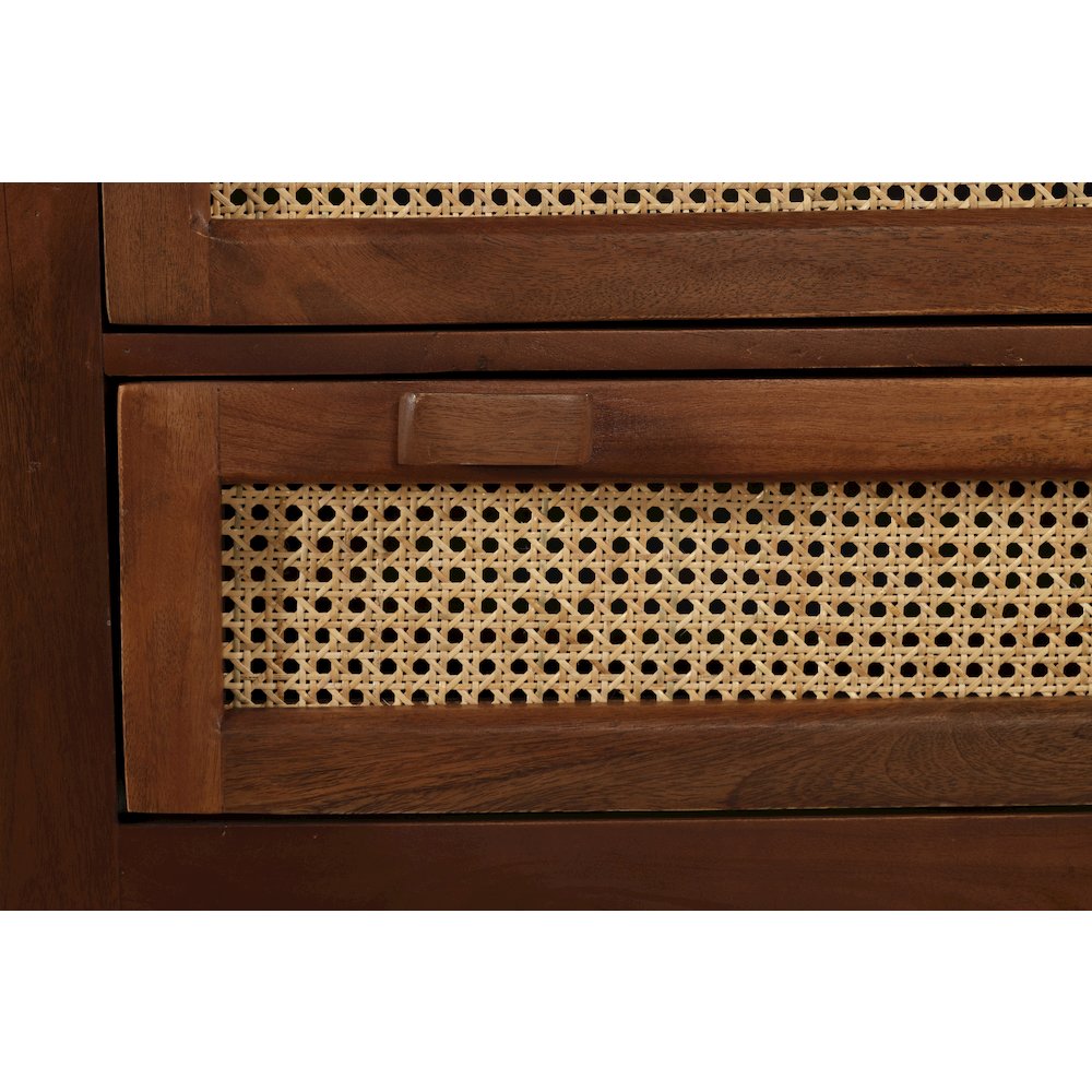 Brown Solid Natural Mango Wood Three-Drawer Sideboard. Picture 2