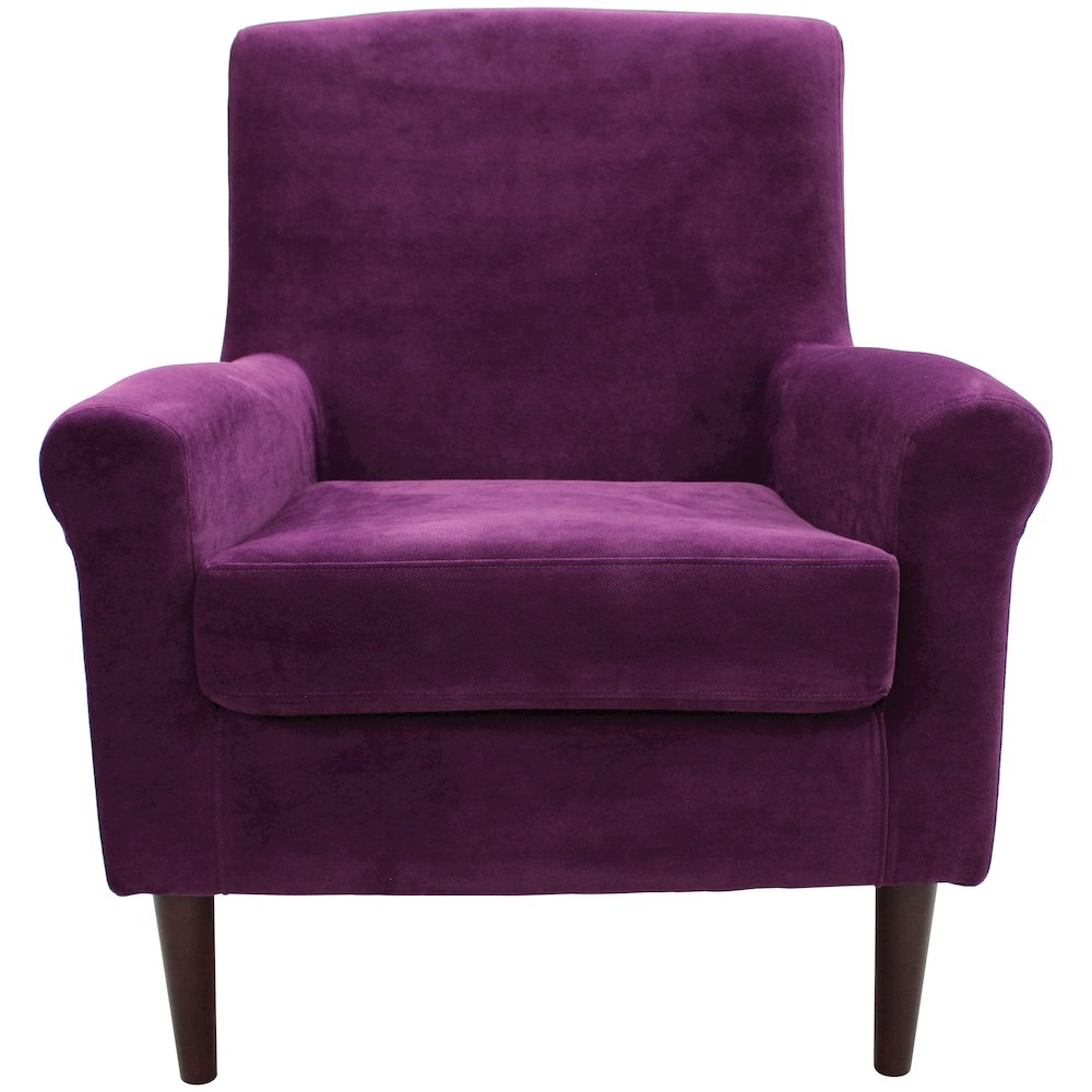 Ellis Rolled Arm Lounge Chair - Purple. Picture 9