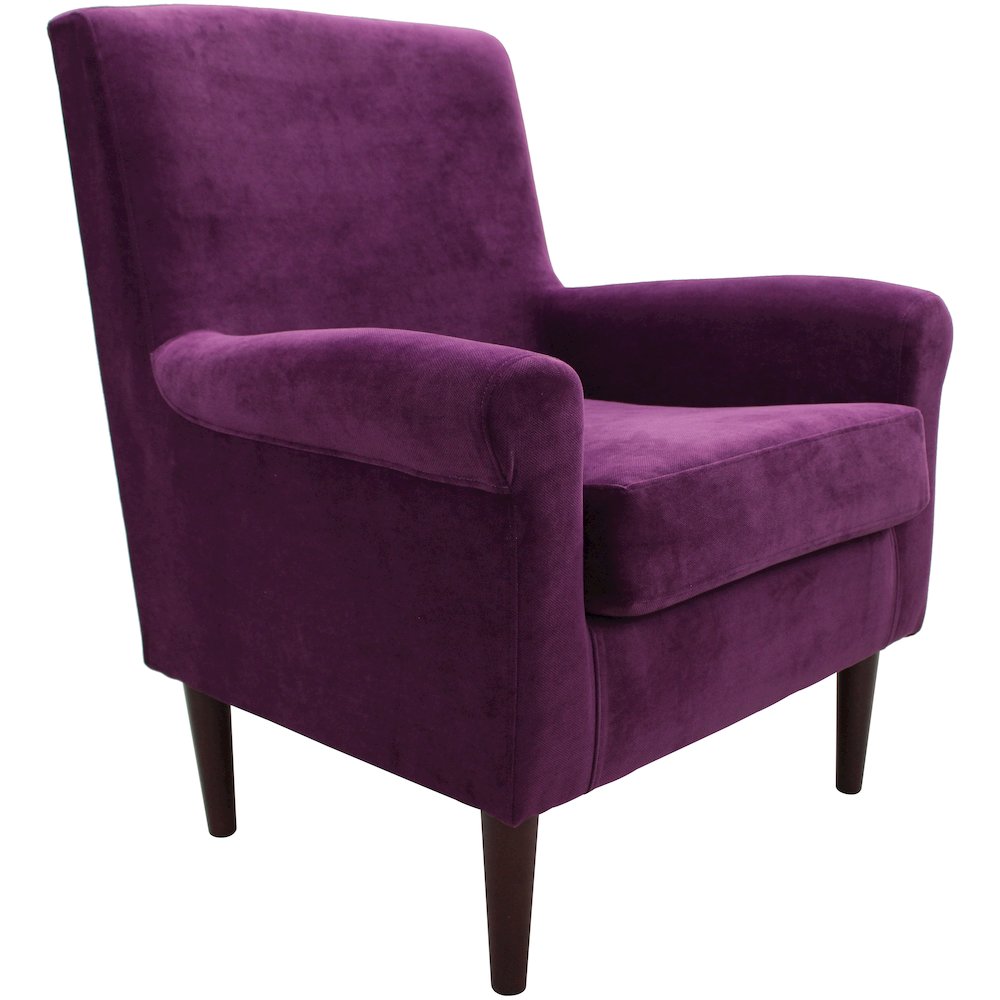Ellis Rolled Arm Lounge Chair - Purple. Picture 1
