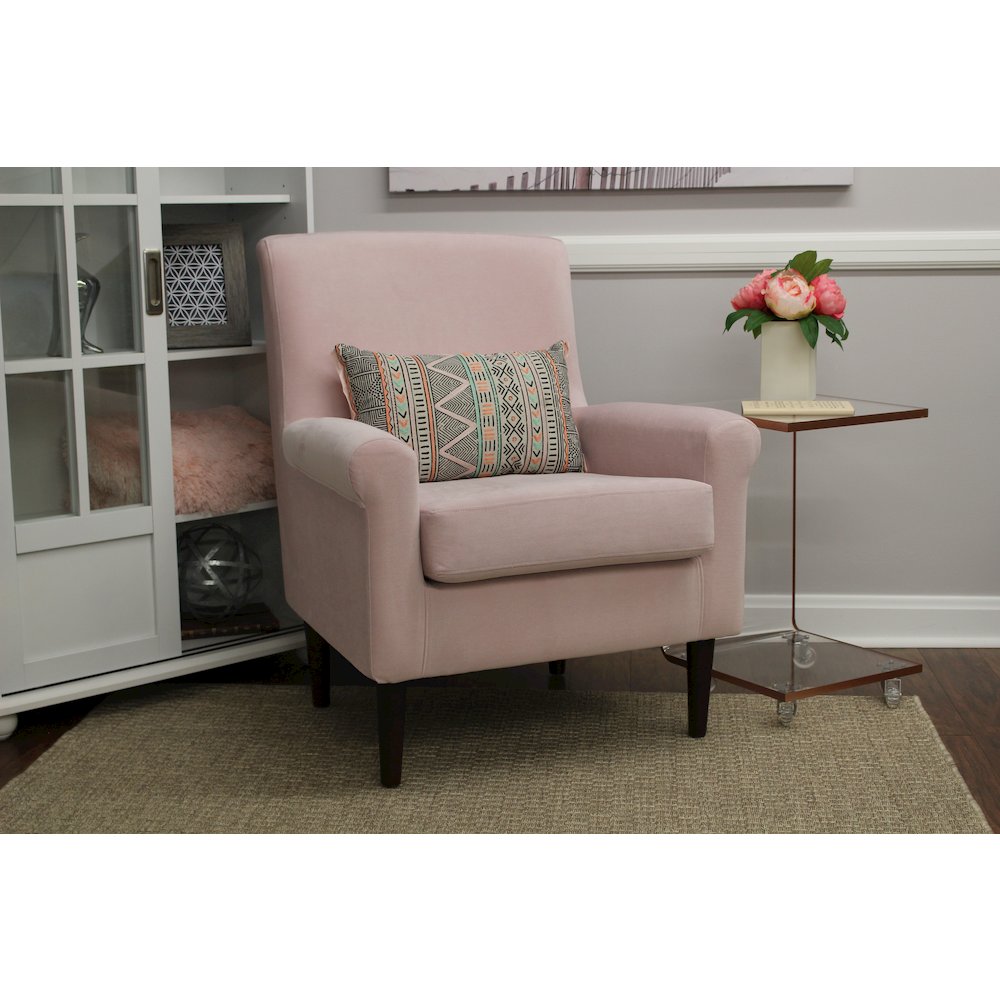 Ellis Rolled Arm Lounge Chair - Pink. Picture 7