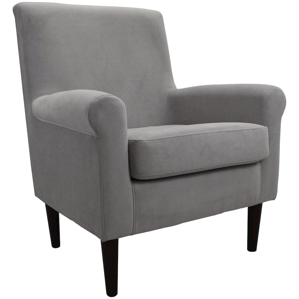 Ellis Rolled Arm Lounge Chair - Gray. Picture 1