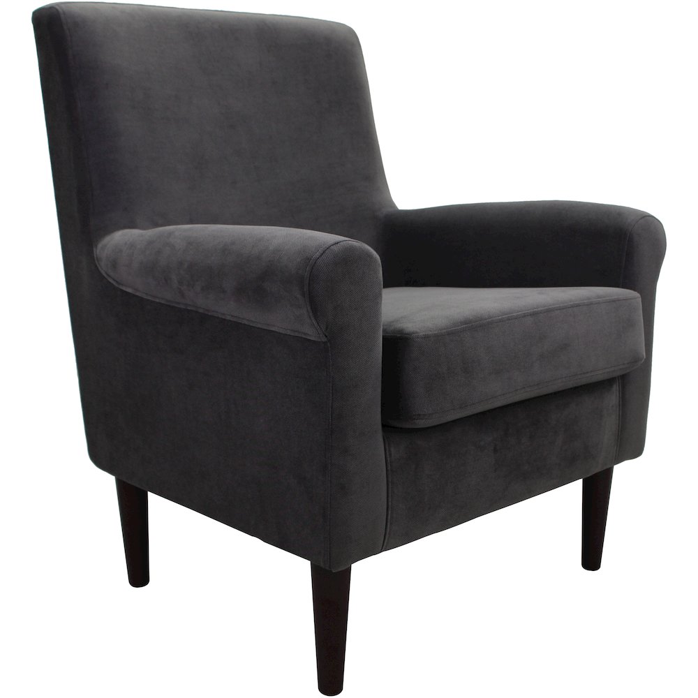 Ellis Rolled Arm Lounge Chair - Dark Gray. Picture 1