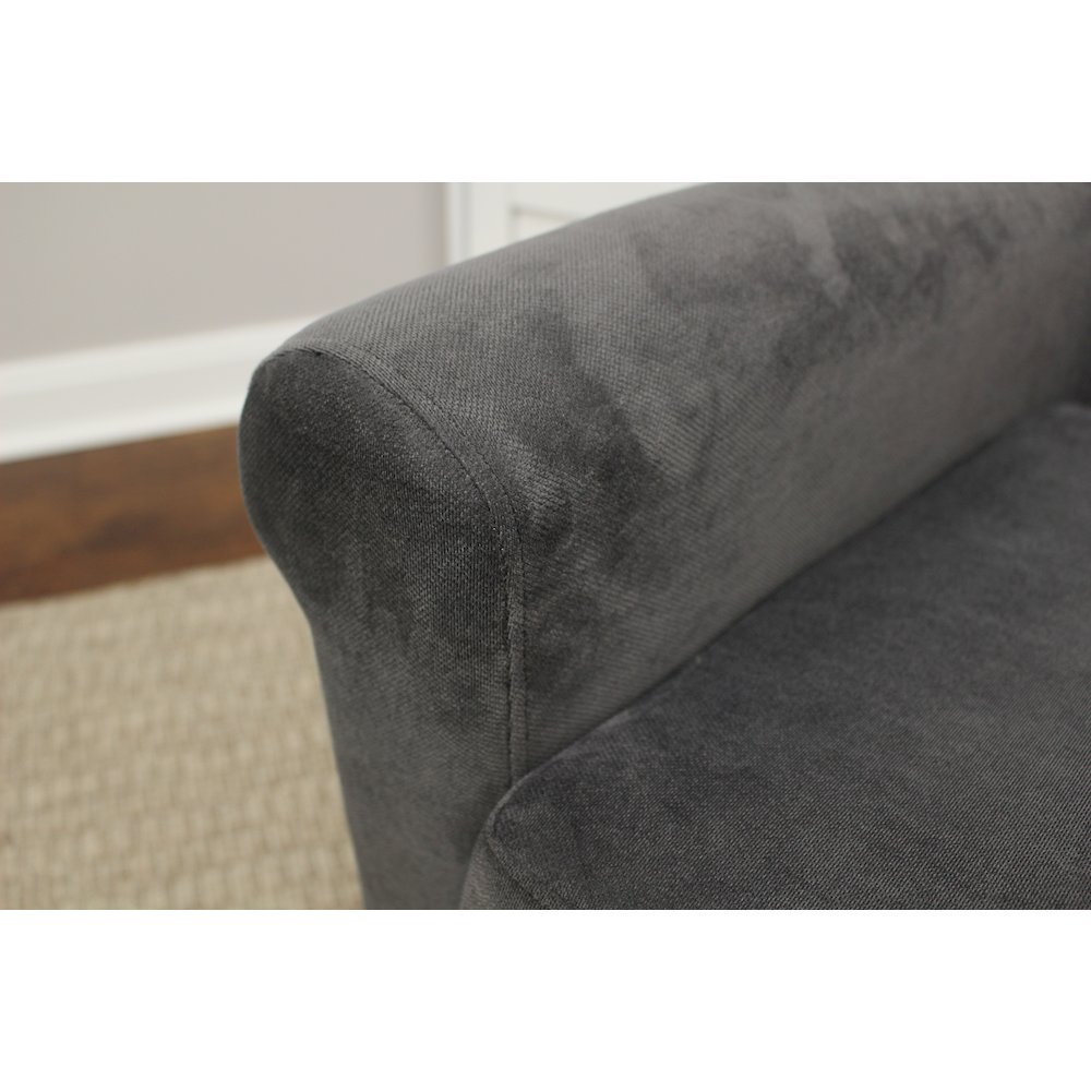 Ellis Rolled Arm Lounge Chair - Dark Gray. Picture 5