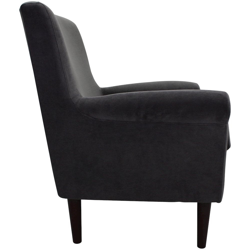 Ellis Rolled Arm Lounge Chair - Dark Gray. Picture 7