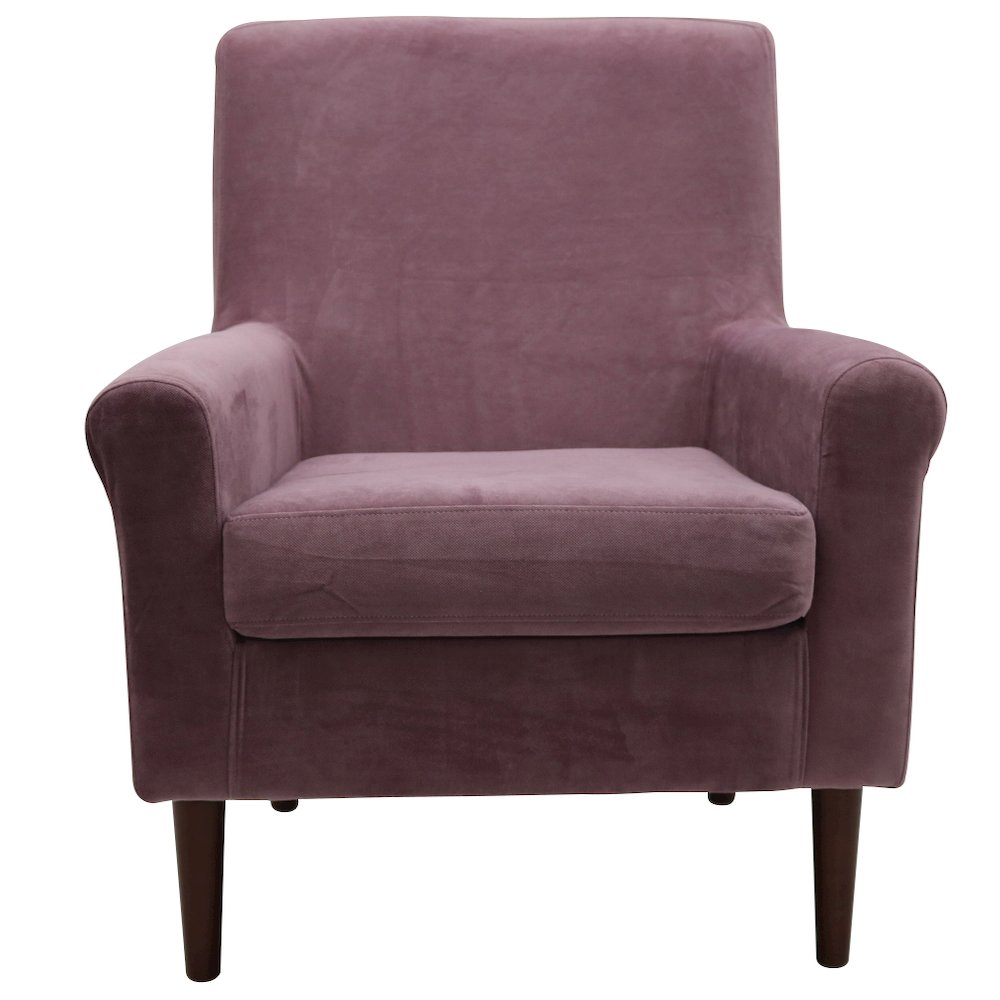 Ellis Rolled Arm Lounge Chair - Mauve. Picture 9