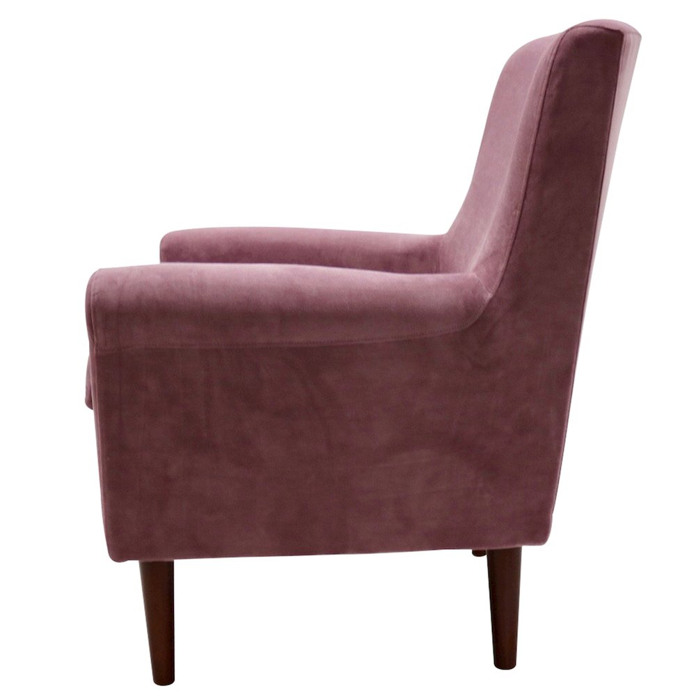 Ellis Rolled Arm Lounge Chair - Mauve. Picture 6