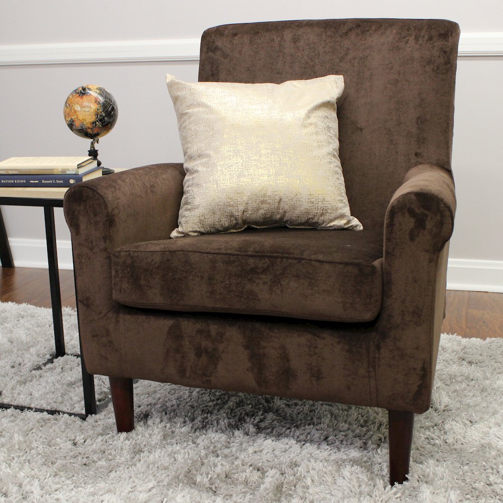 Ellis Rolled Arm Lounge Chair - Pecan. Picture 7