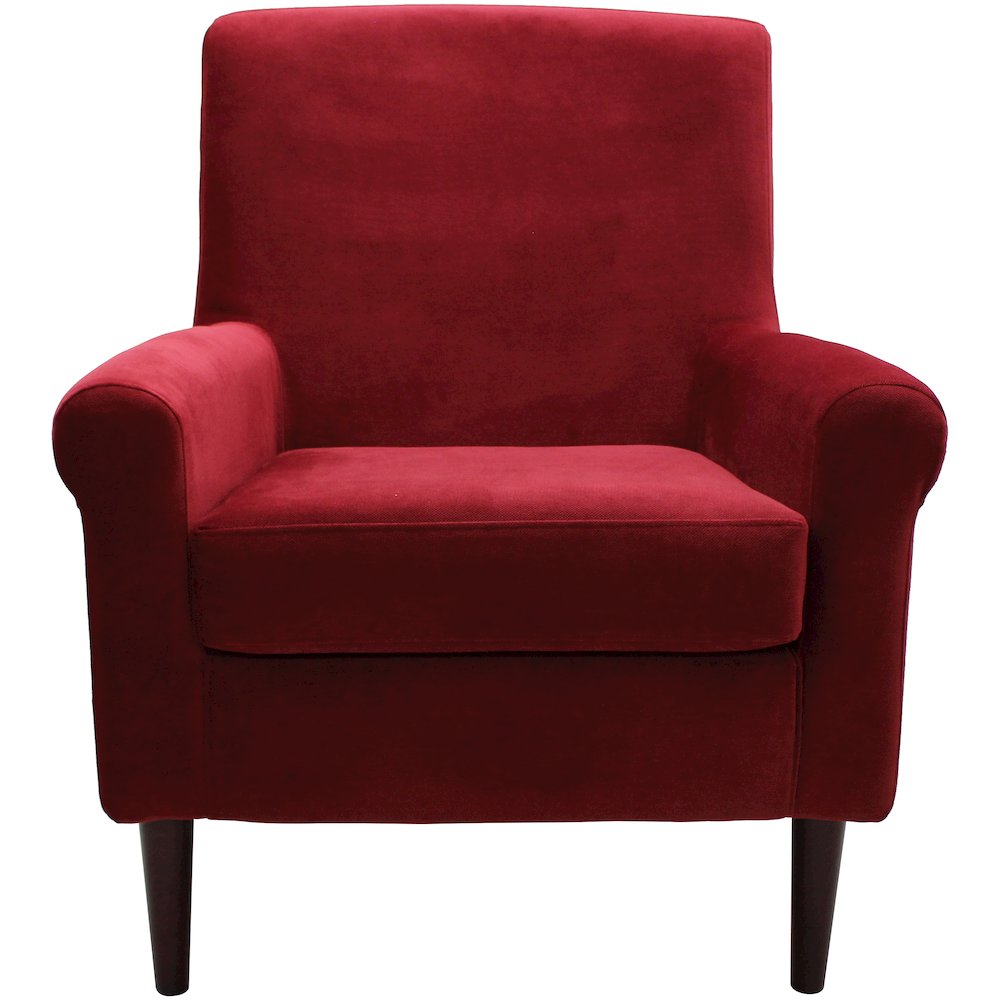 Ellis Rolled Arm Lounge Chair - Red. Picture 7