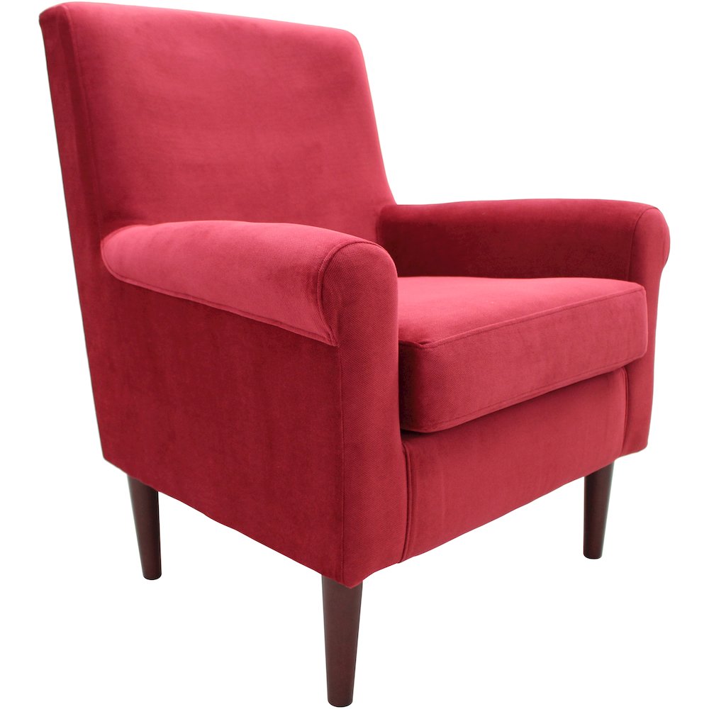 Ellis Rolled Arm Lounge Chair - Red. Picture 1