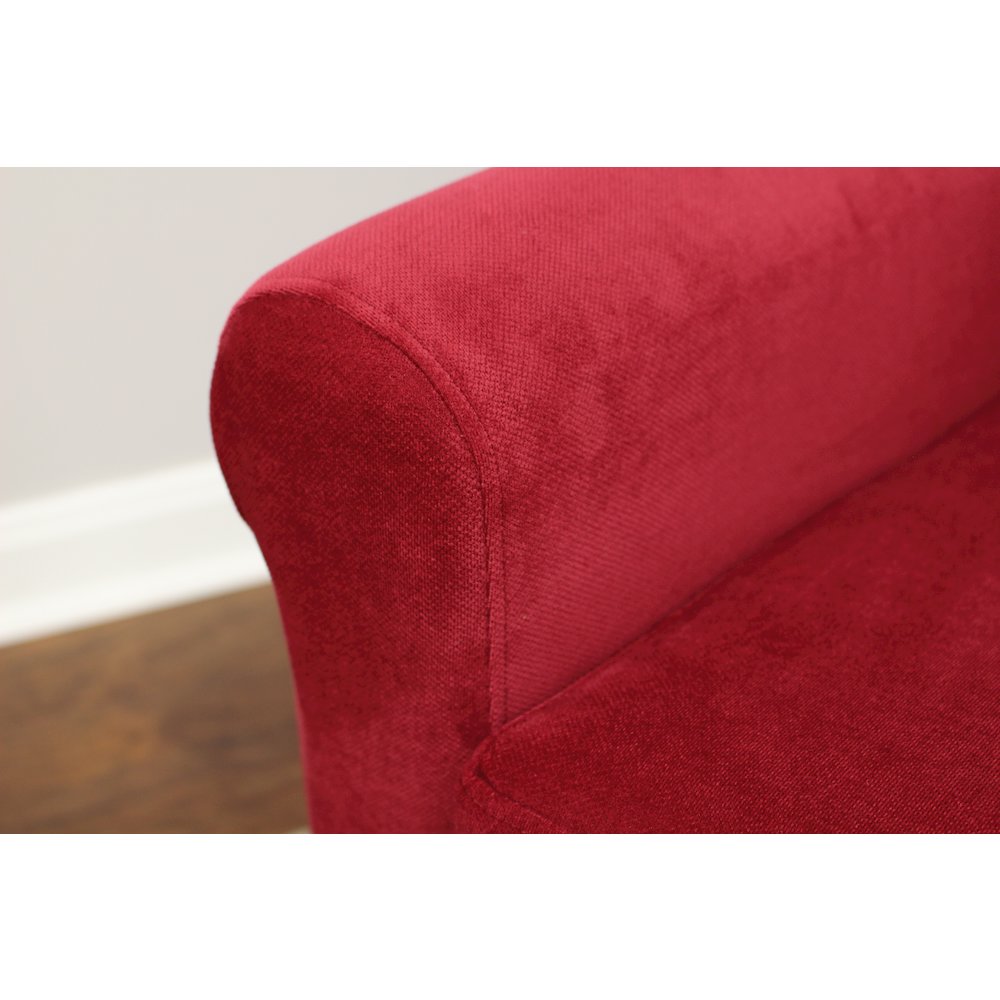 Ellis Rolled Arm Lounge Chair - Red. Picture 5