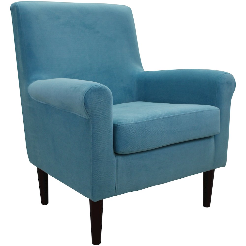 Ellis Rolled Arm Lounge Chair - Teal. Picture 1
