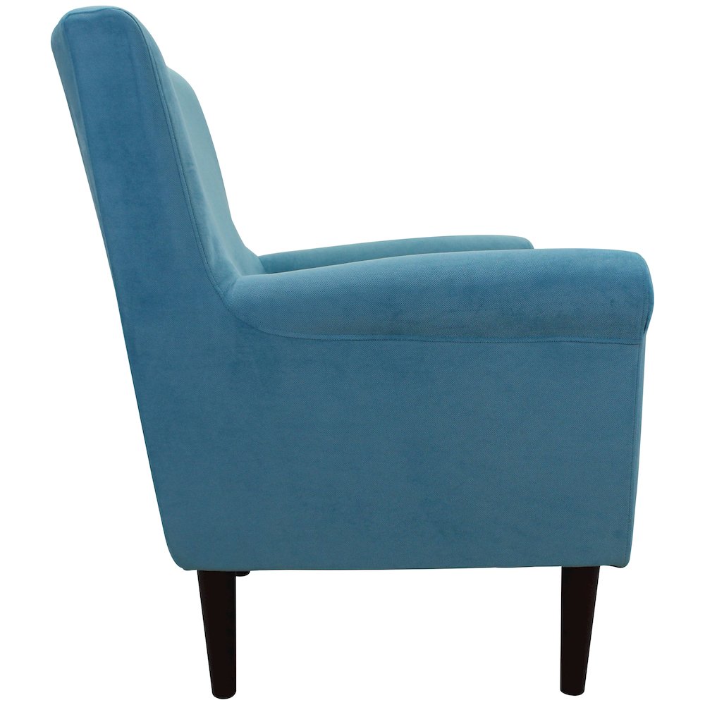 Ellis Rolled Arm Lounge Chair - Teal. Picture 6