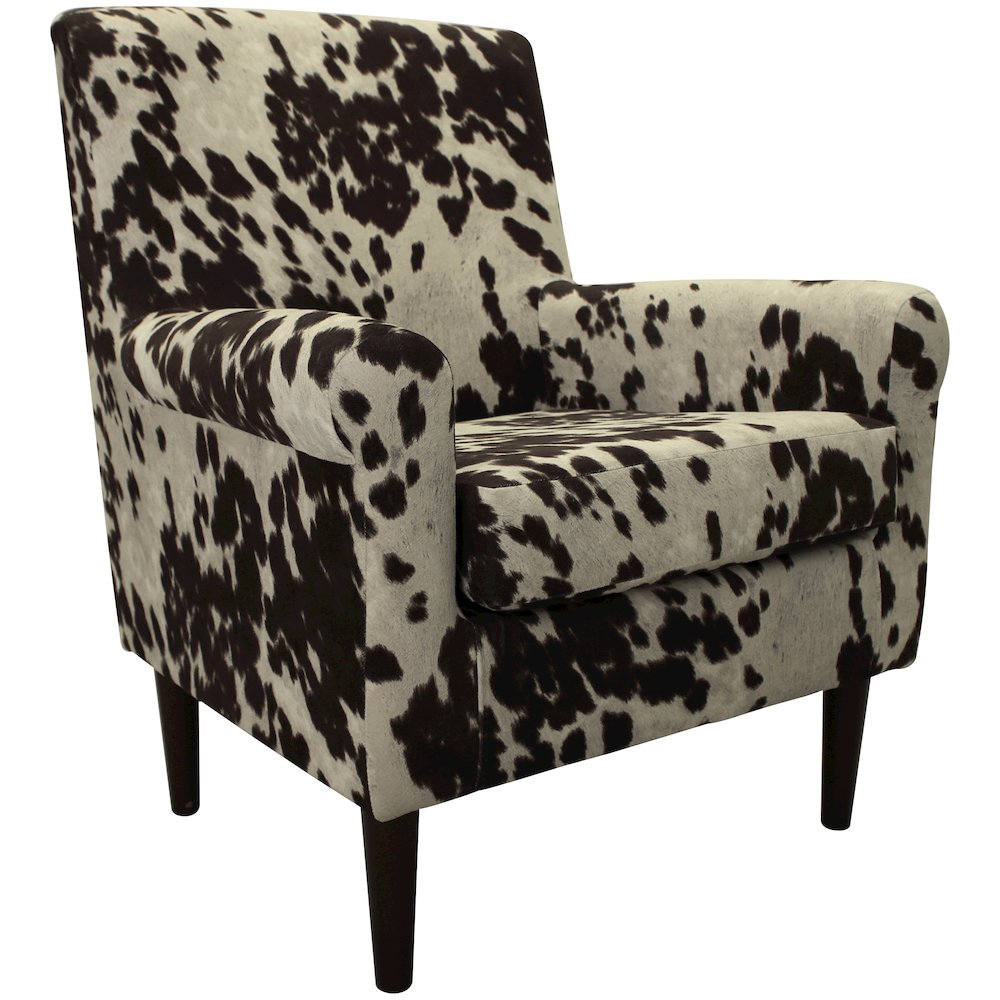 Ellis Rolled Arm Lounge Chair - Cowhide Brown. Picture 1