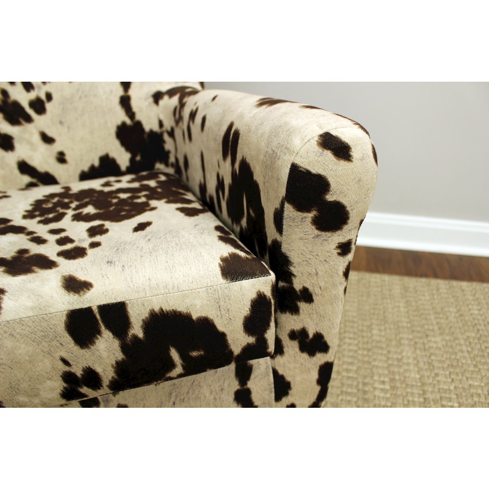 Ellis Rolled Arm Lounge Chair - Cowhide Brown. Picture 5