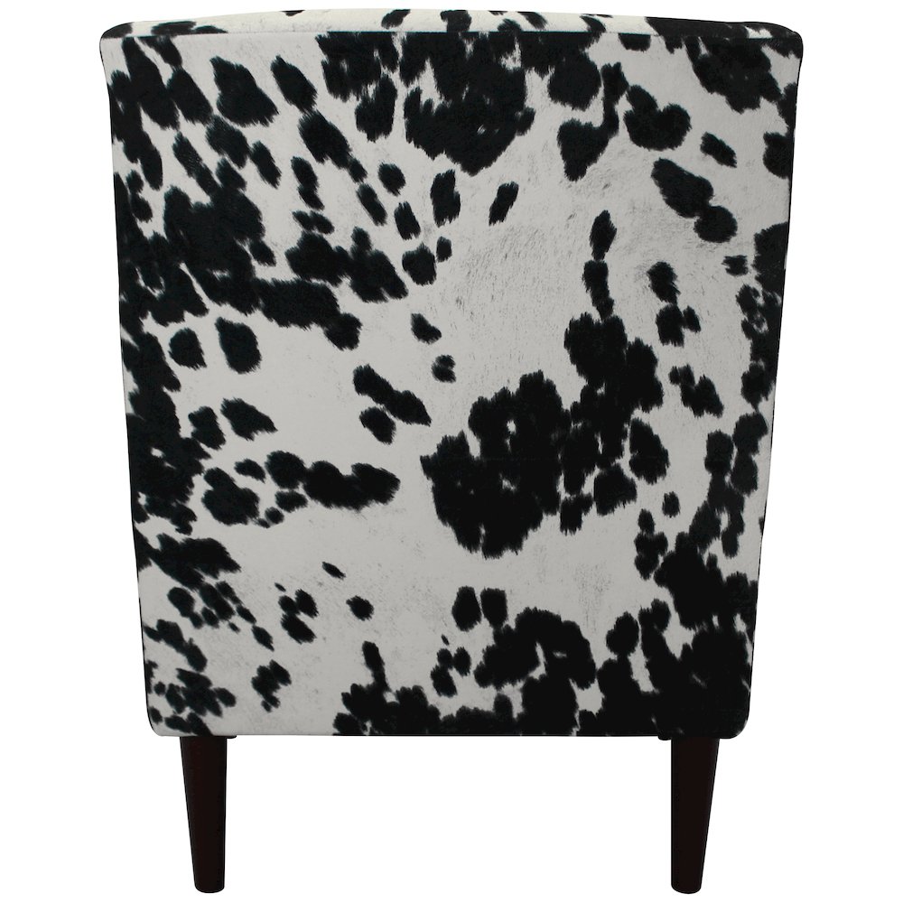 Ellis Rolled Arm Lounge Chair - Cowhide Black. Picture 4