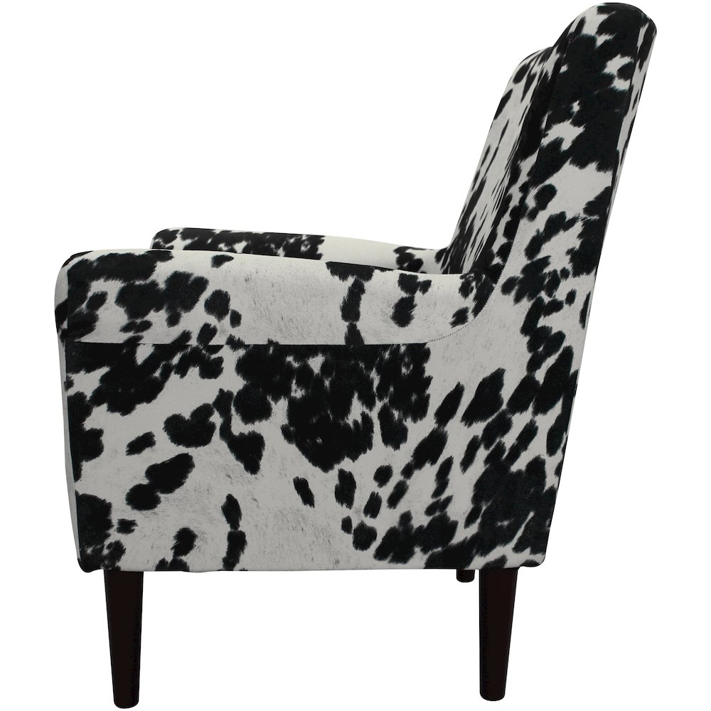Ellis Rolled Arm Lounge Chair - Cowhide Black. Picture 5