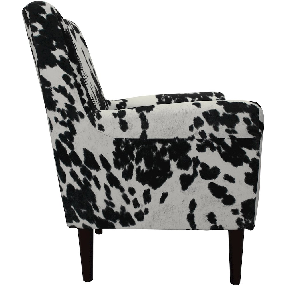 Ellis Rolled Arm Lounge Chair - Cowhide Black. Picture 9
