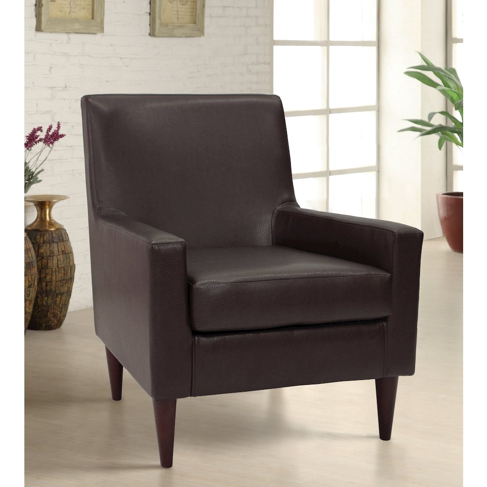 Emma Arm Chair - Leatherette Walnut. Picture 7