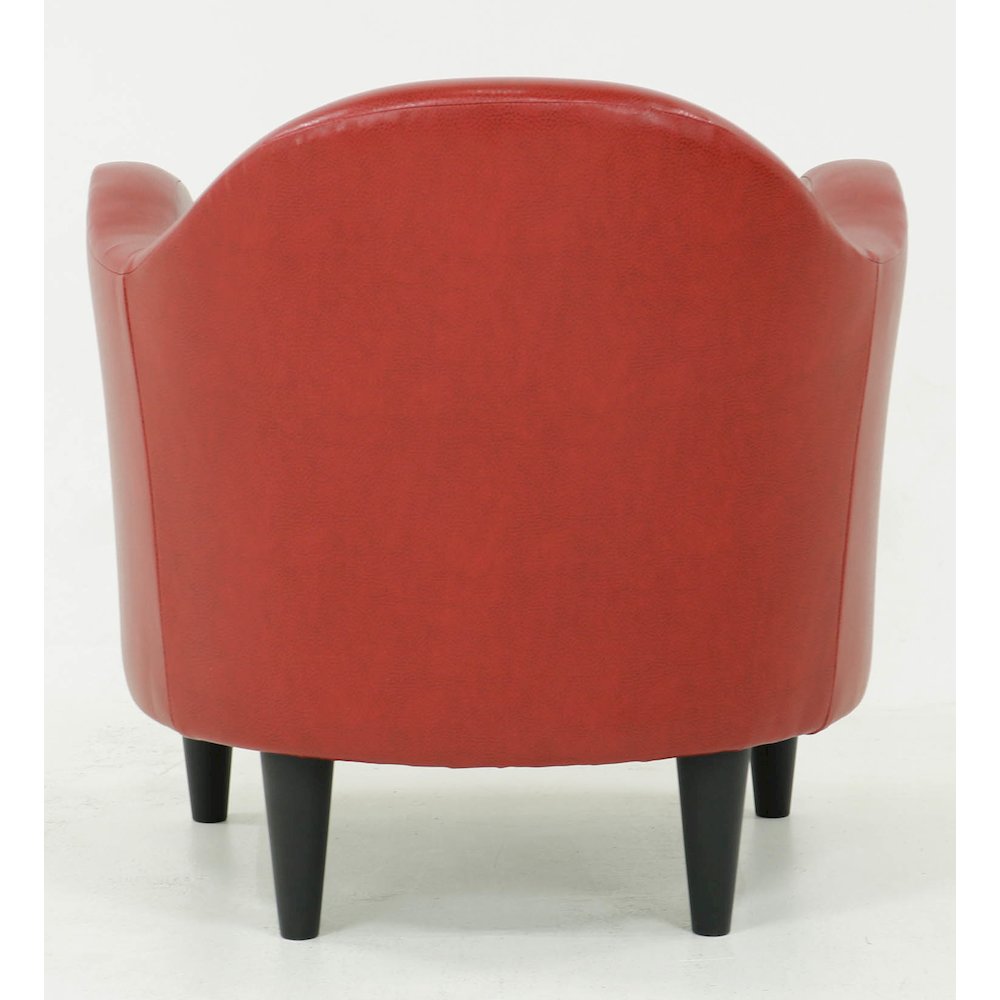 Julian Mid Century Arm Chair - Leatherette Red. Picture 4
