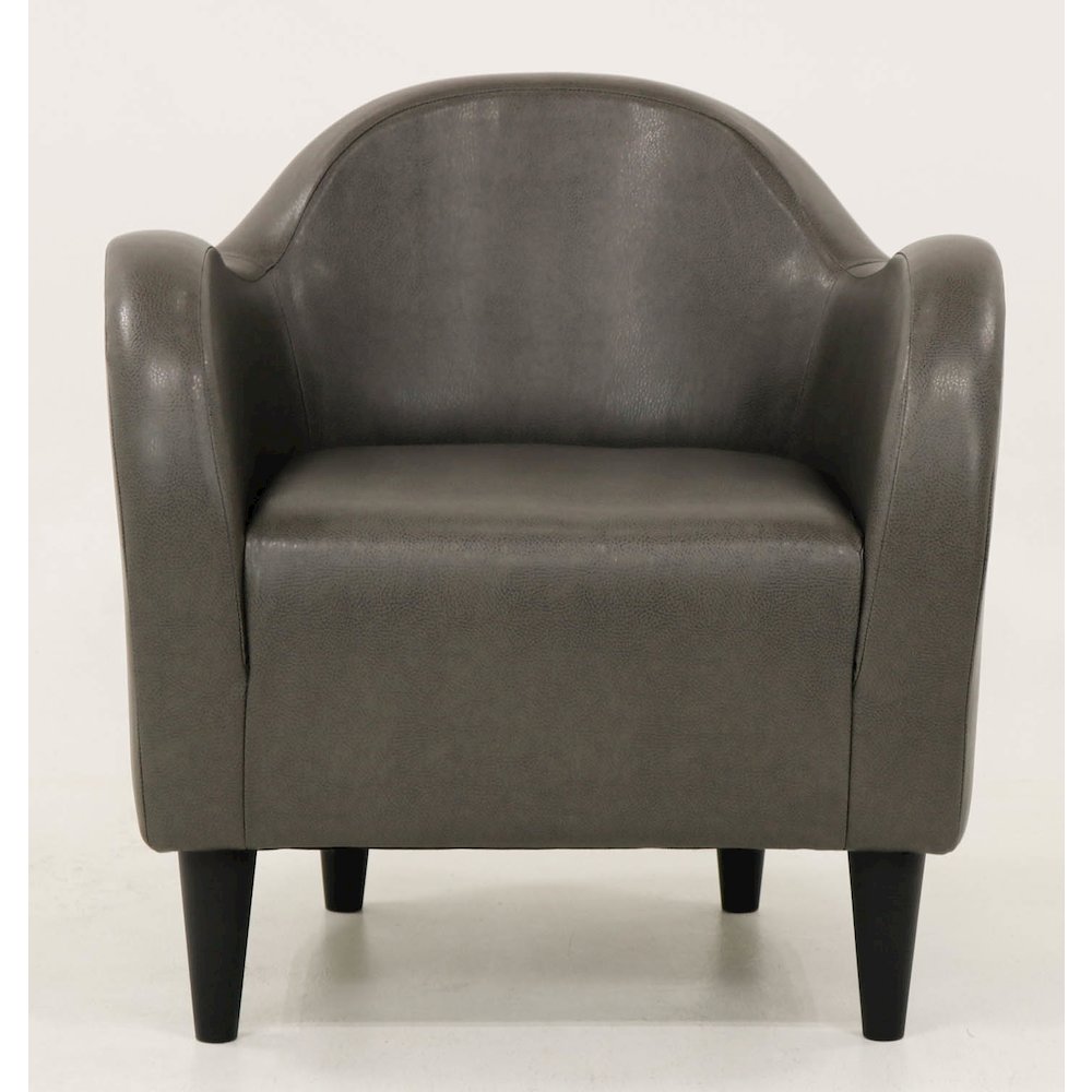 Julian Mid Century Arm Chair - Leatherette Charcoal. Picture 7