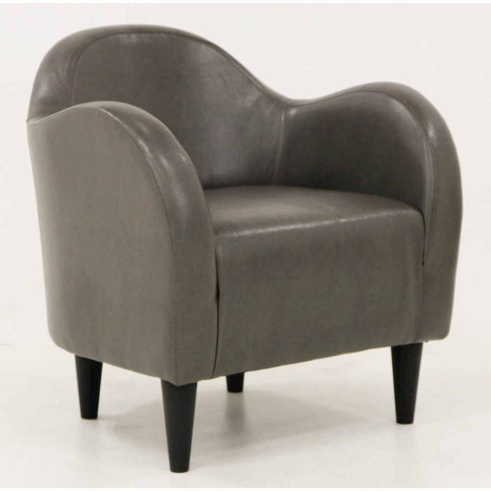 Julian Mid Century Arm Chair - Leatherette Charcoal. Picture 1