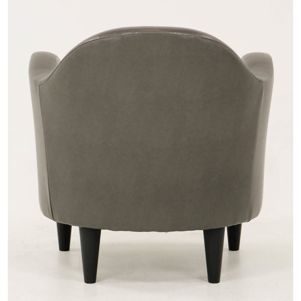 Julian Mid Century Arm Chair - Leatherette Charcoal. Picture 4