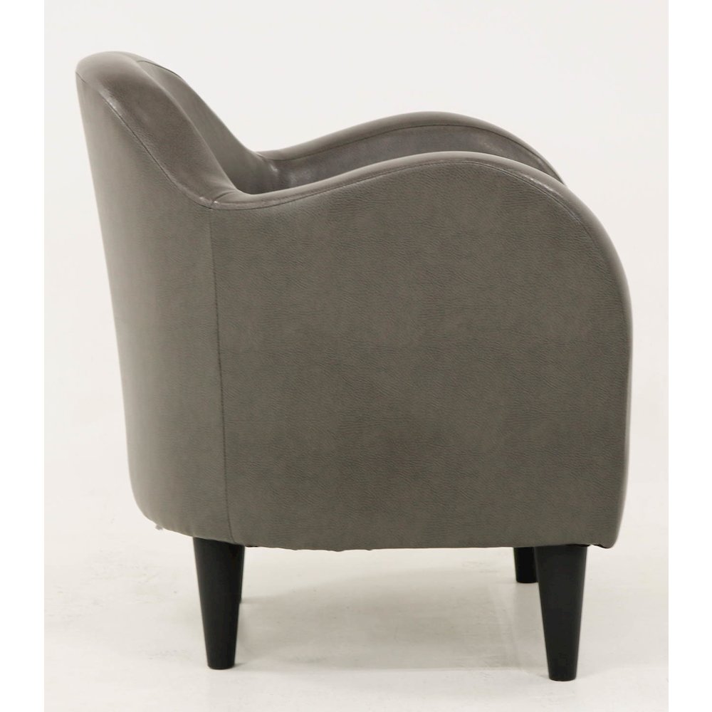 Julian Mid Century Arm Chair - Leatherette Charcoal. Picture 6