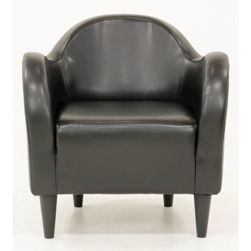 Julian Mid Century Arm Chair - Leatherette Black. Picture 7