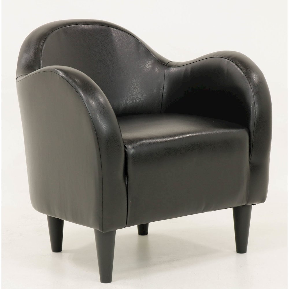 Julian Mid Century Arm Chair - Leatherette Black. Picture 1