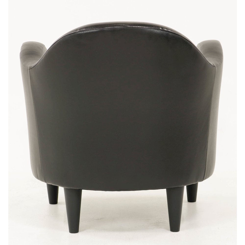 Julian Mid Century Arm Chair - Leatherette Black. Picture 4