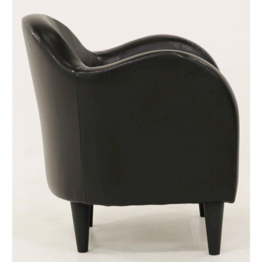 Julian Mid Century Arm Chair - Leatherette Black. Picture 6