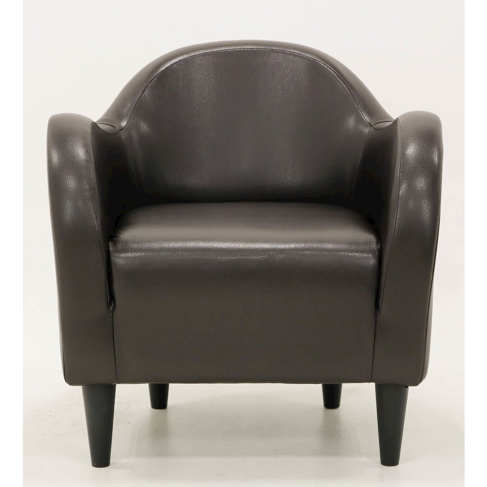 Julian Mid Century Arm Chair - Leatherette Brown. Picture 7