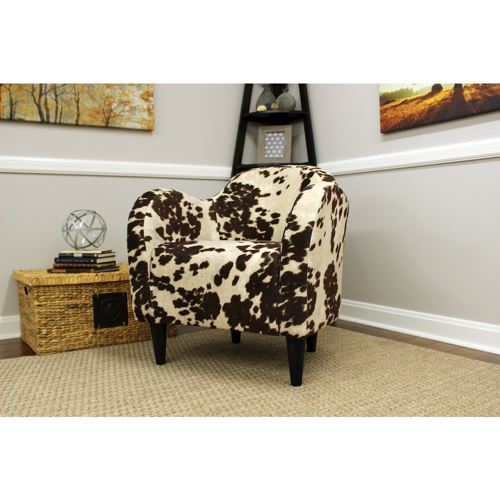 Julian Mid Century Arm Chair - Cowhide Brown. Picture 9
