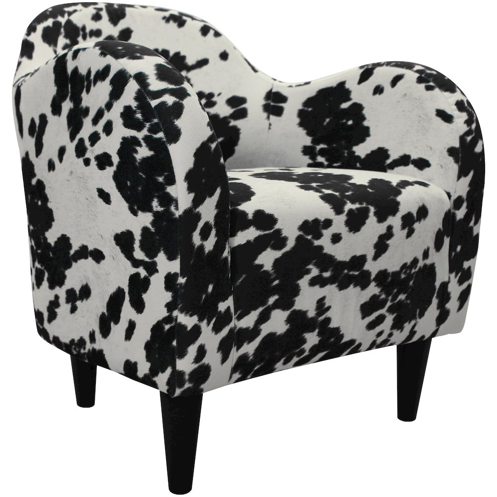 Julian Mid Century Arm Chair - Cowhide Black. Picture 1