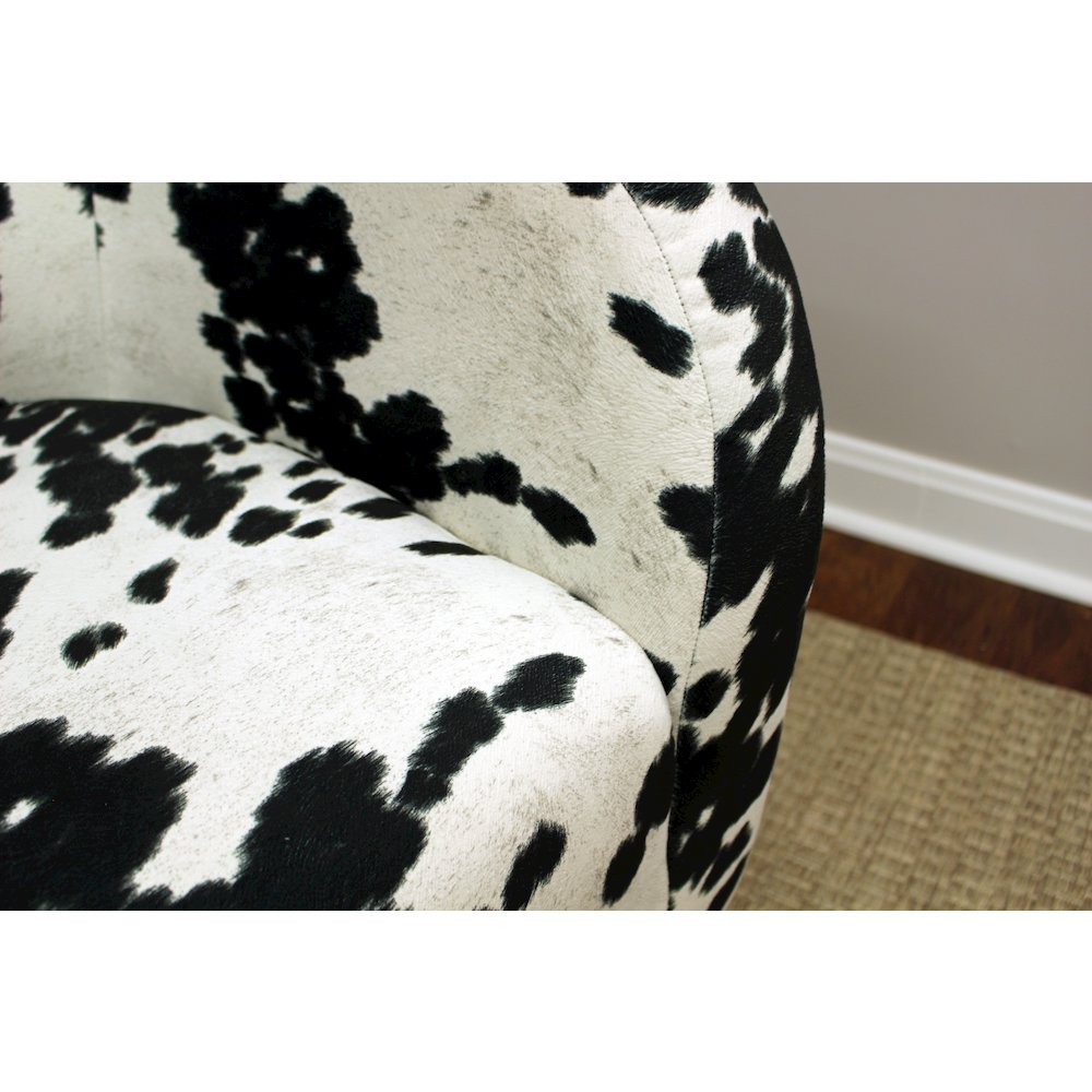 Julian Mid Century Arm Chair - Cowhide Black. Picture 5