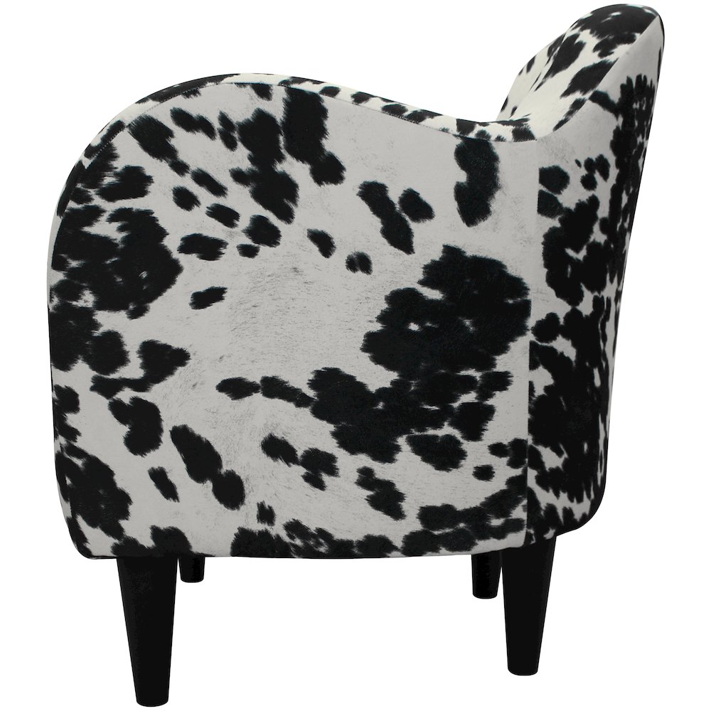 Julian Mid Century Arm Chair - Cowhide Black. Picture 6