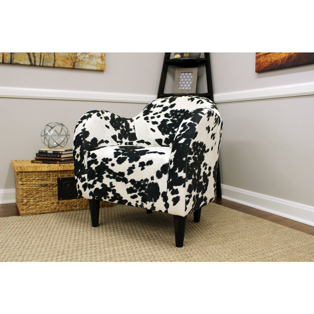 Julian Mid Century Arm Chair - Cowhide Black. Picture 7